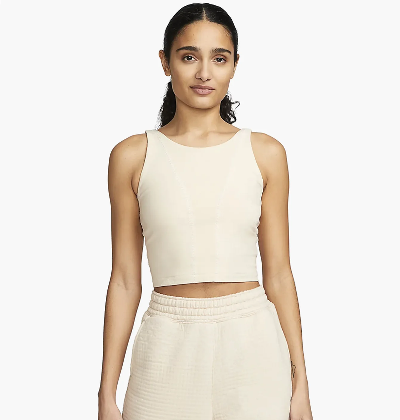 Майка жіноча Nike W Ny Df Luxe Crop Tanv Beige DV9171-126