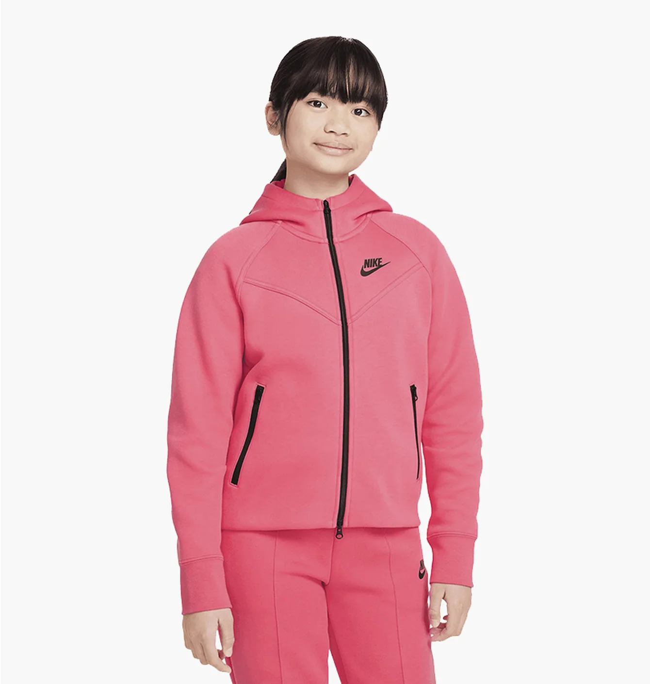Толстовка дитяча Nike Nsw Tech Fleece Hd Fz Ls Pink FD2979-629