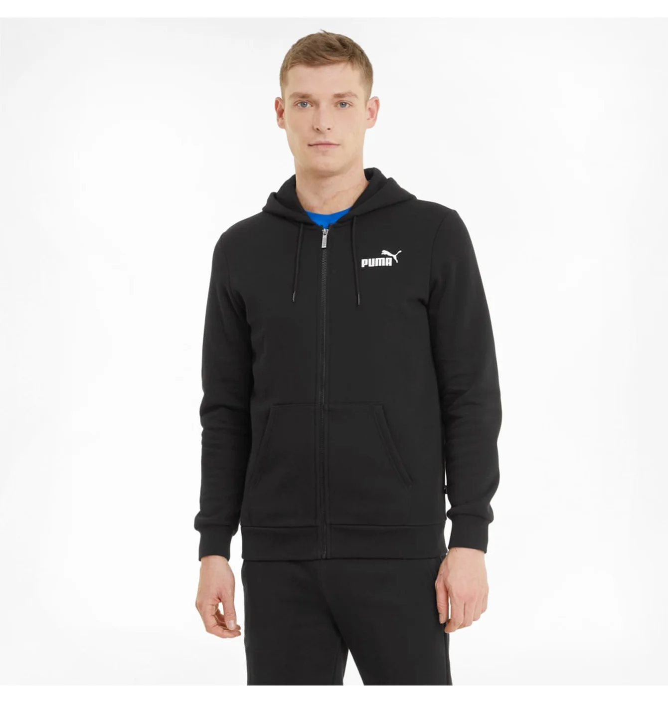 Толстовка чоловіча Puma Essentials Full-Zip Logo Black 586702-01