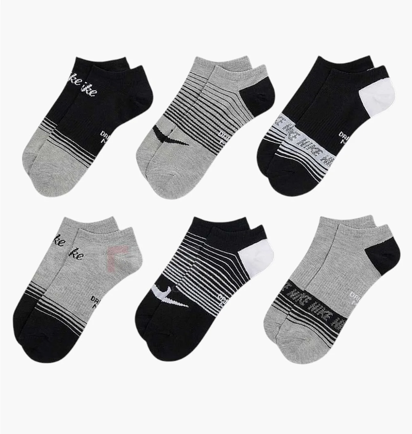 Шкарпетки Nike Everyday No-Show Lightweight Grey/Black HV6893-900