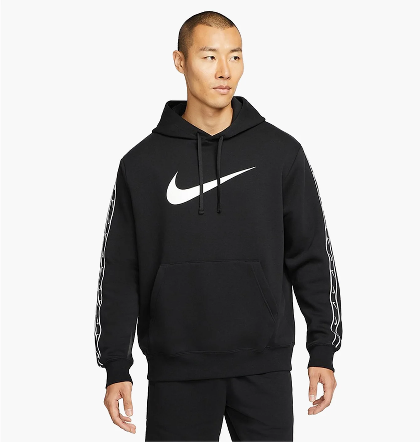 Худі чоловіче Nike Sportswear Repeat Pullover Fleece Hoodie Black Dx2028-010