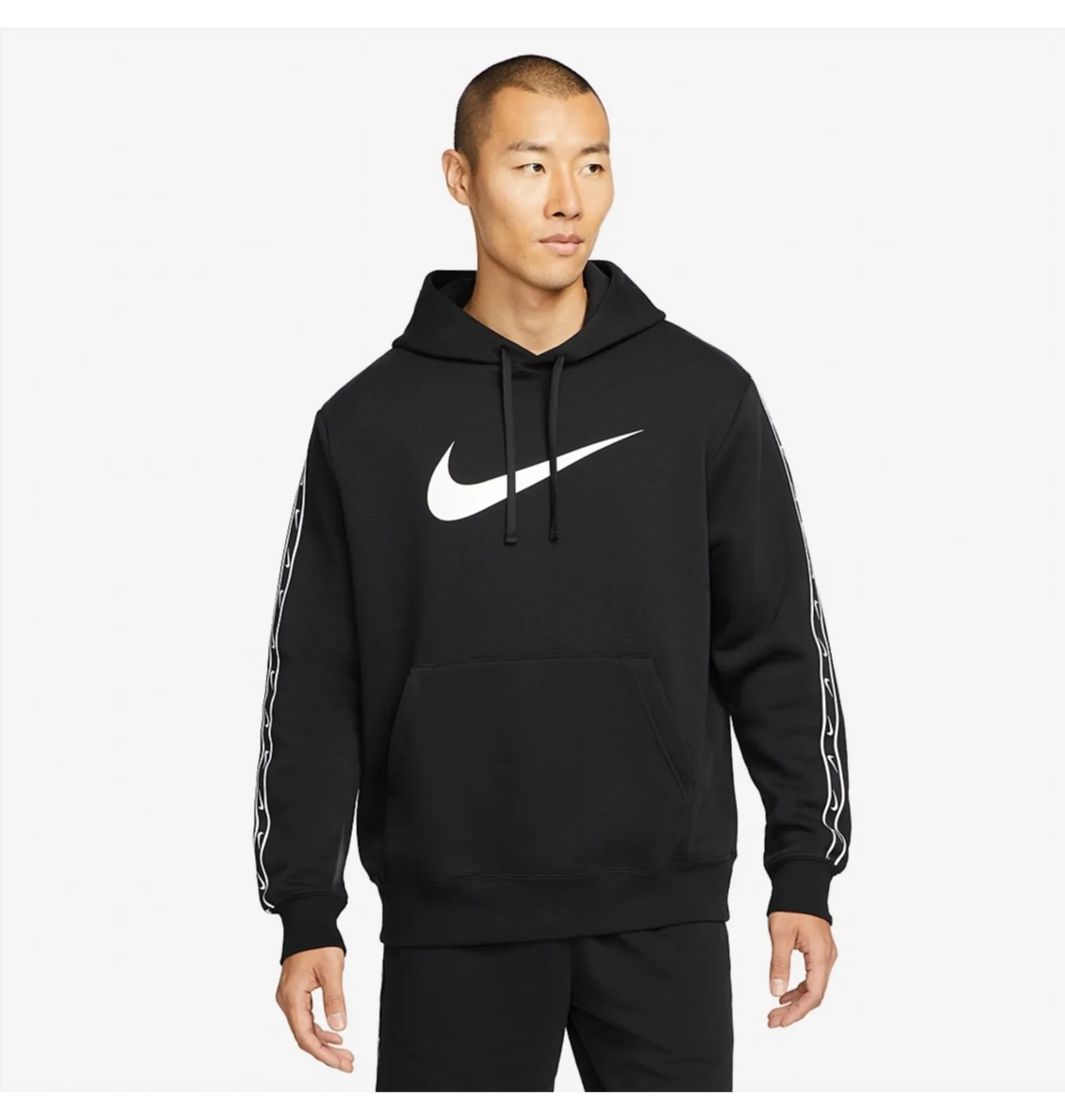 Худі чоловіче Nike Sportswear Repeat Pullover Fleece Hoodie Black Dx2028-010