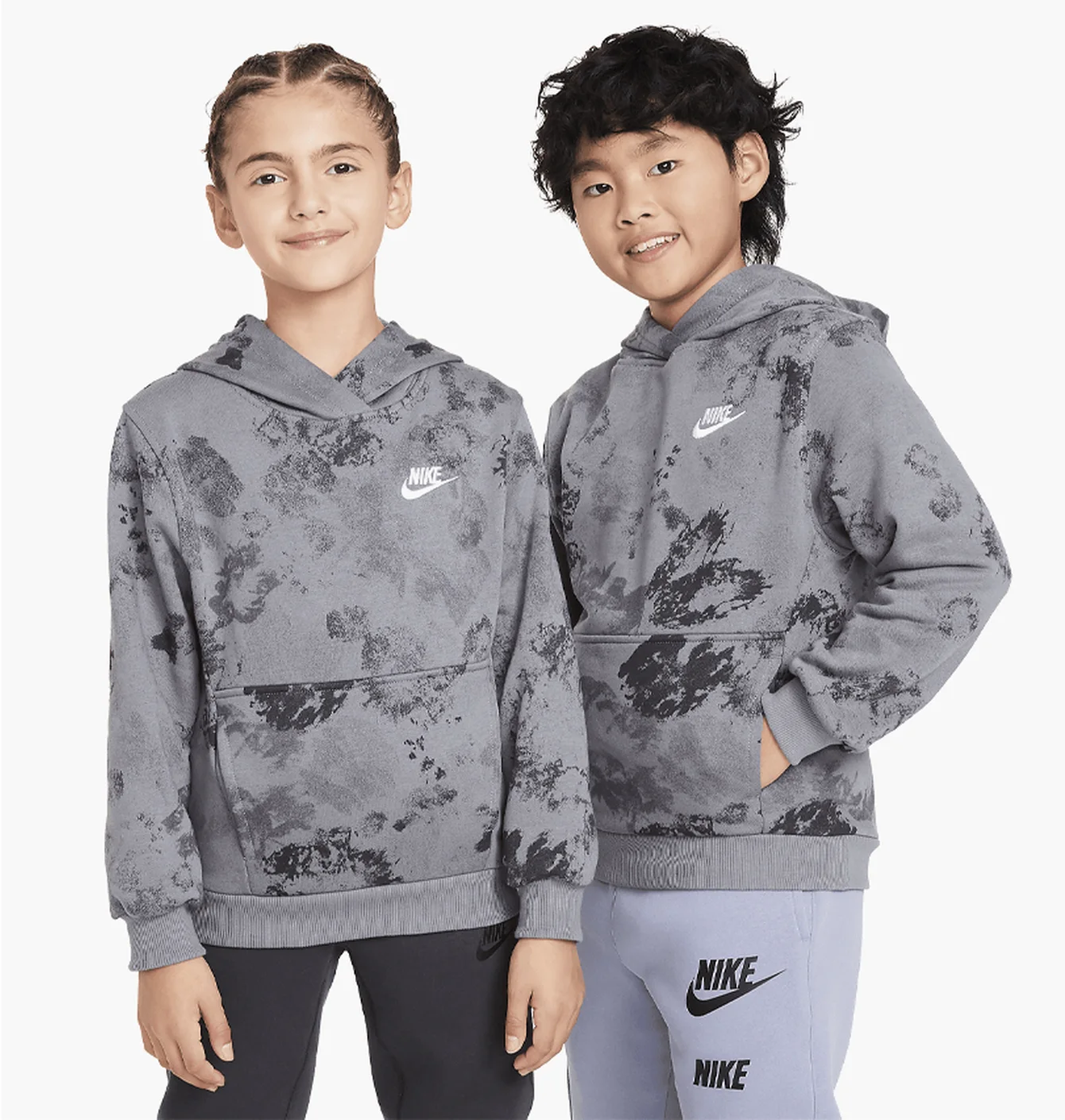Худі дитяче Nike K Nsw Club Ft Hdy Wash Aop Grey FN8737-084