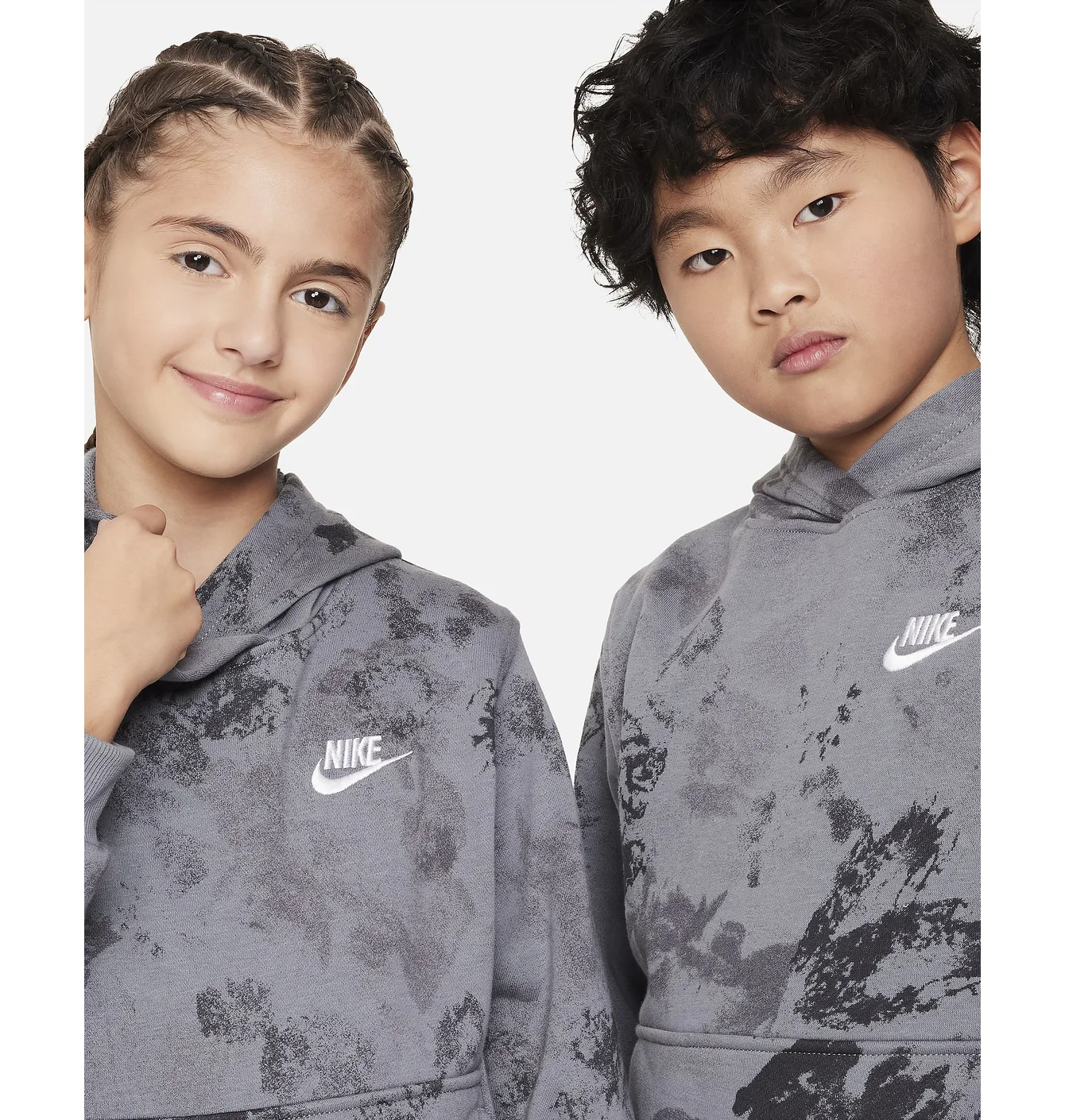 Худі дитяче Nike K Nsw Club Ft Hdy Wash Aop Grey FN8737-084
