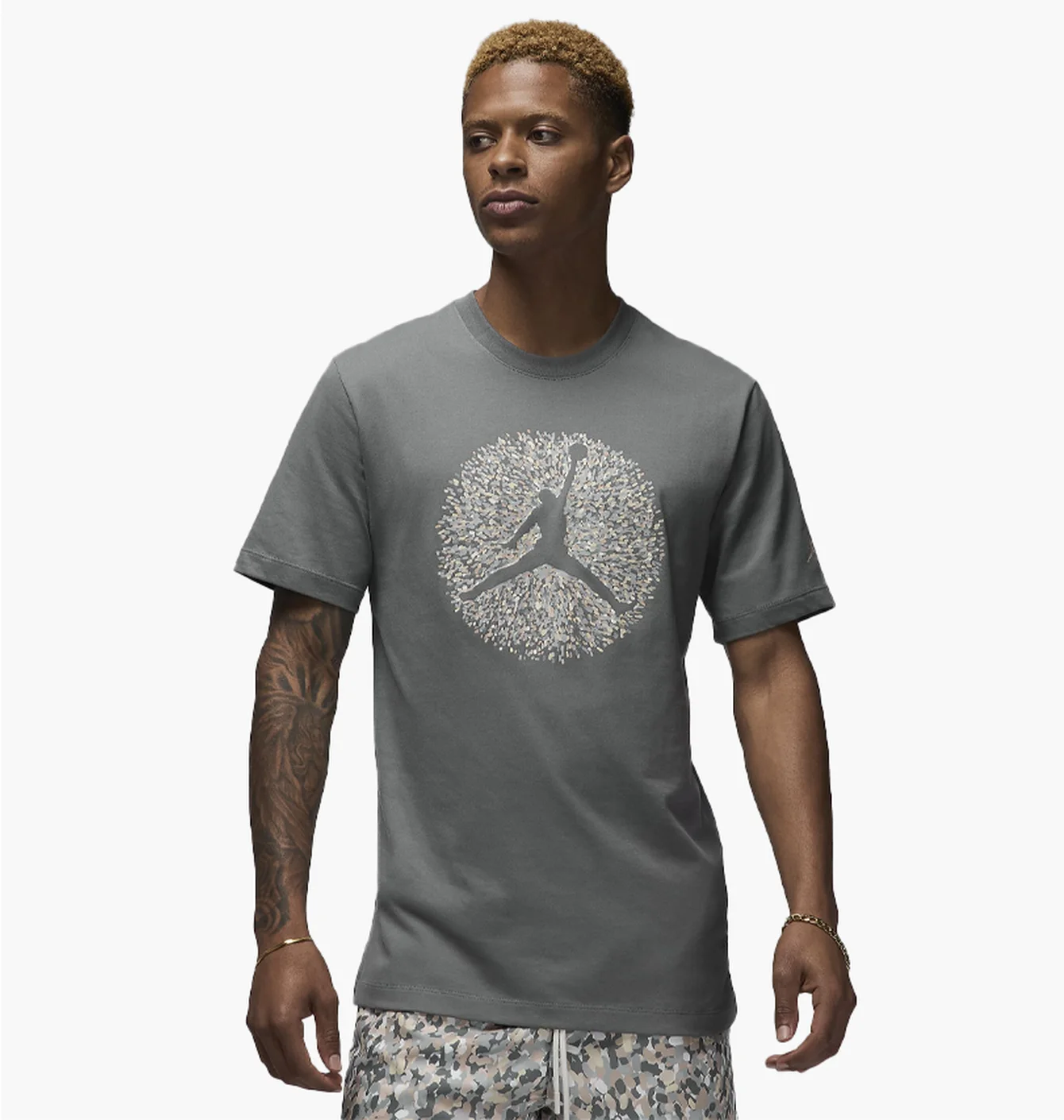 Футболка чоловіча Air Jordan M J Flt Ess Pool Ss Crew Grey FN6006-084
