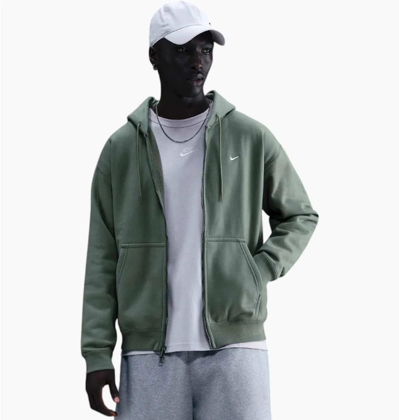 Толстовка чоловіча Nike Solo Swoosh Olive HV1084-364