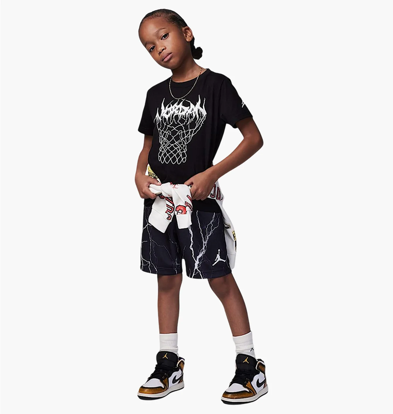Спортивний костюм дитячий Air Jordan Mj Sport Mesh Aop Black/White 85C996-023