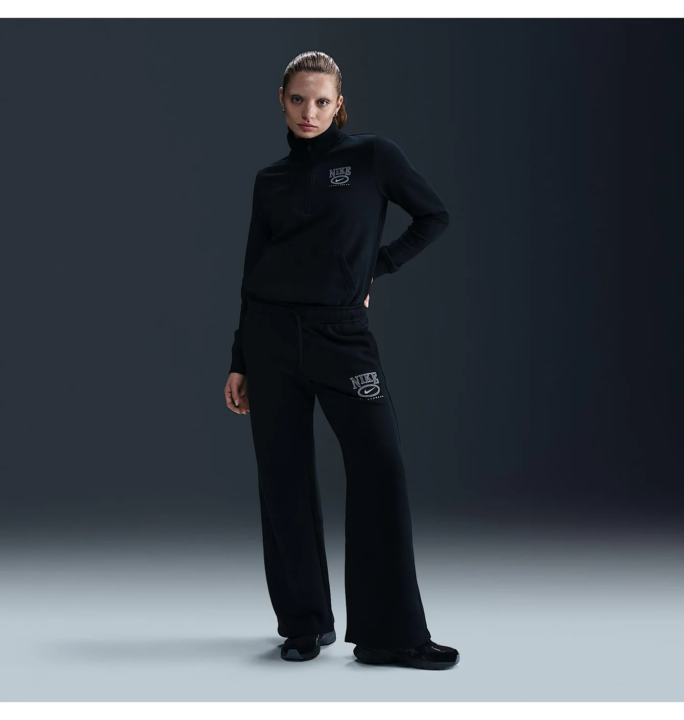 Штани жіночі Nike W Nsw Club Flc Mr Gx Wide Pnt Black HJ0869-010