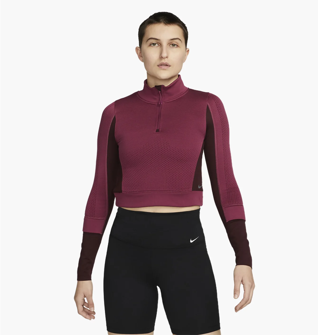 Кофта жіноча Nike 1/4 Therma-Fit Adv City Ready Bordo DV9807-653