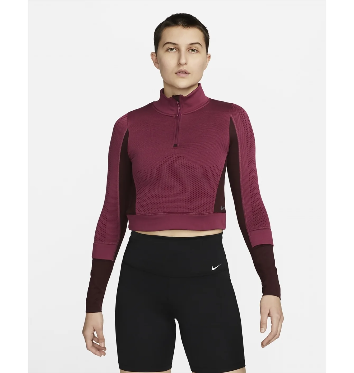Кофта жіноча Nike 1/4 Therma-Fit Adv City Ready Bordo DV9807-653