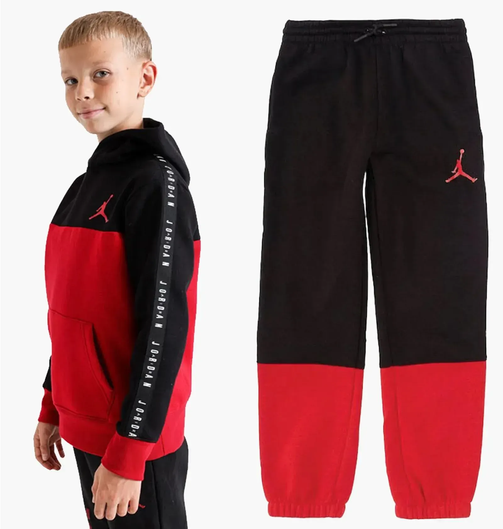 Спортивний костюм дитячий Jordan Jumpman Sustainable Black/Red (95C842-R78__95C843-KR5)