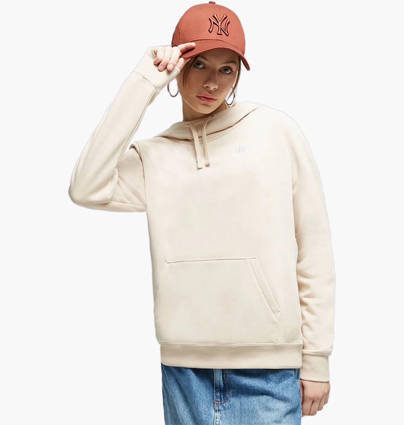 Худі жіноче Nike Nsw Club Flc Beige DQ5415-126
