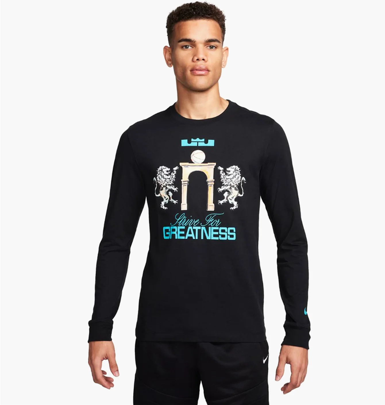 Лонгслів чоловічий Nike T-Shirtlebron Black FQ4908-010