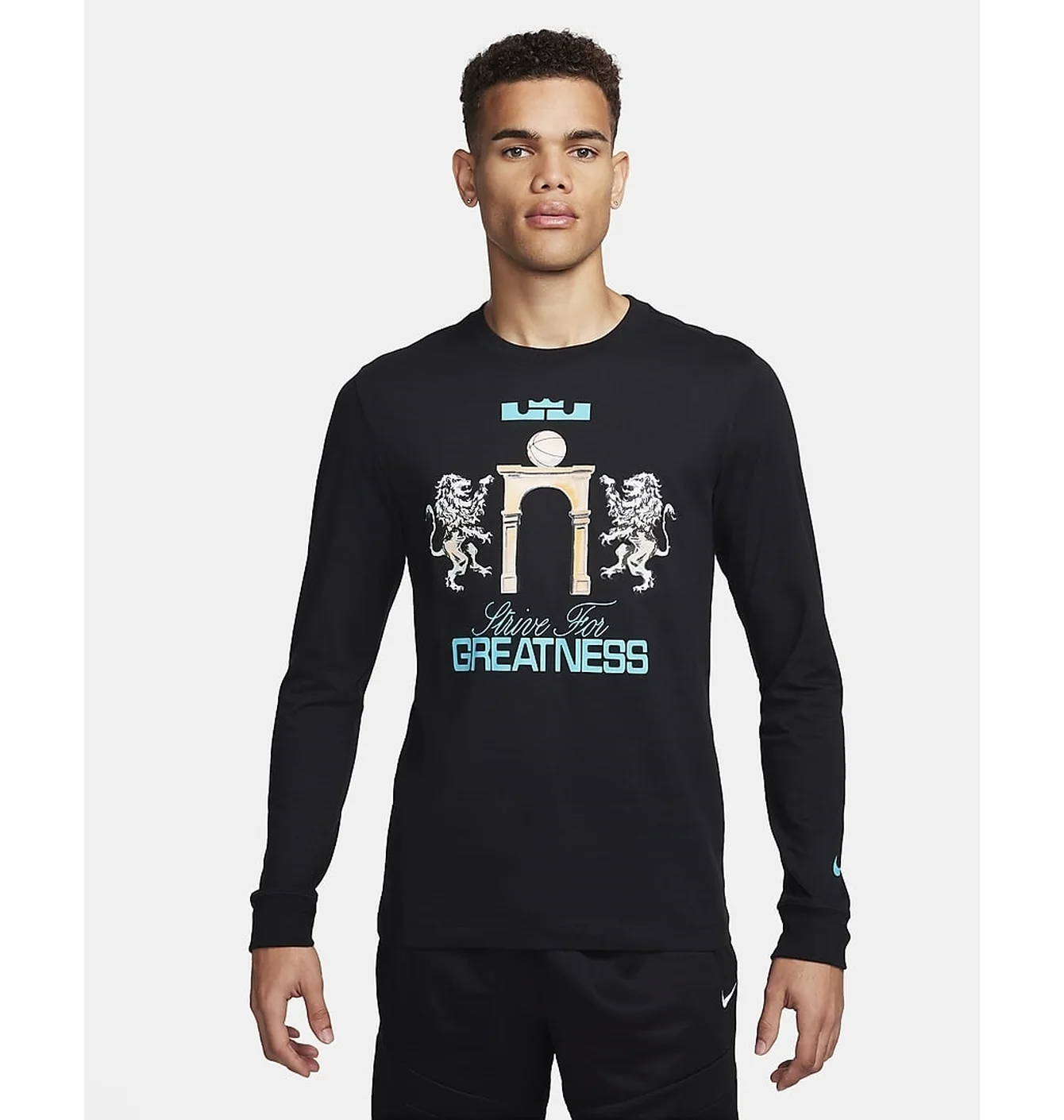 Лонгслів чоловічий Nike T-Shirtlebron Black FQ4908-010