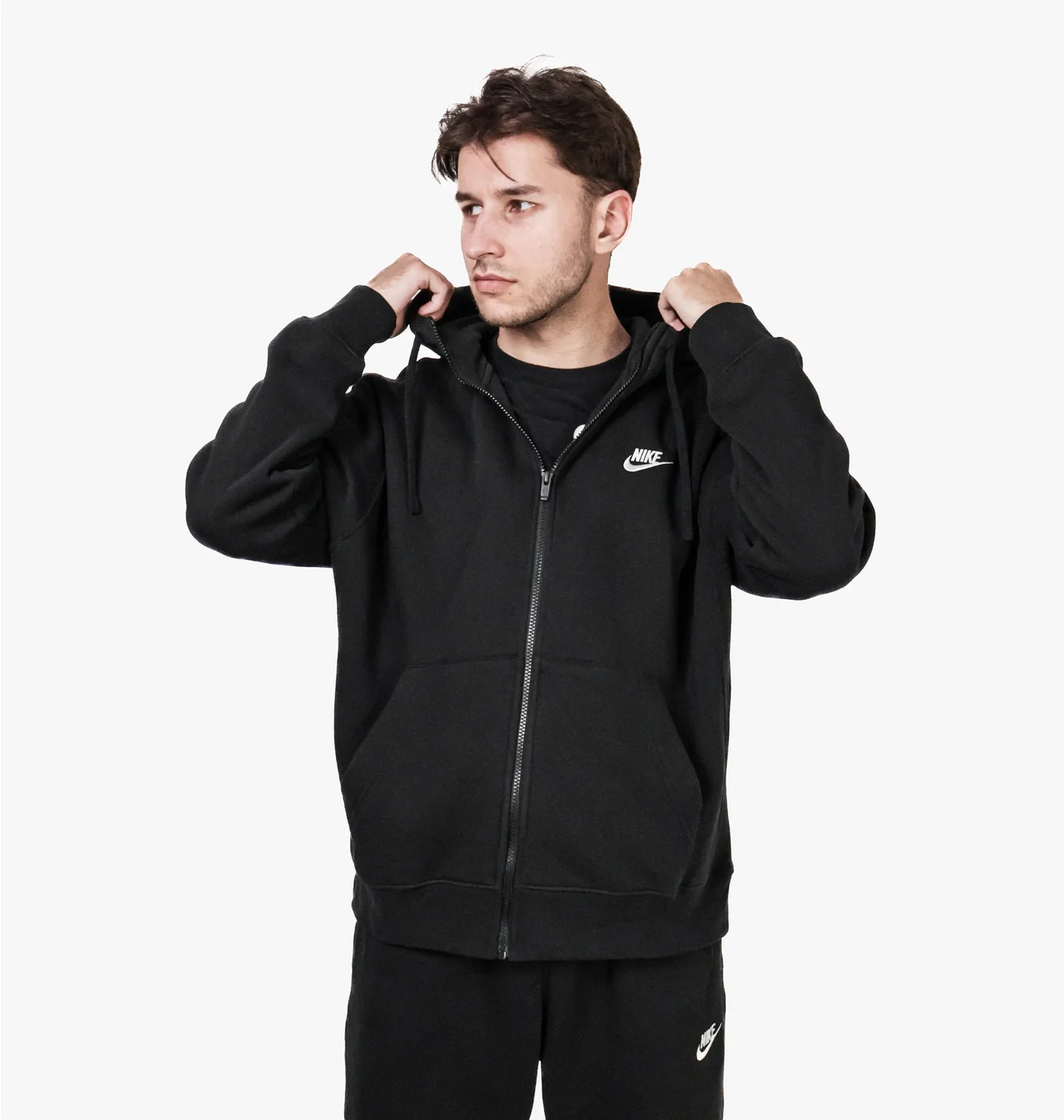 Толстовка чоловіча Nike M Nsw Club Hoodie Fz Ft Black BV2648-010